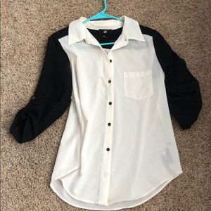 Black and white blouse